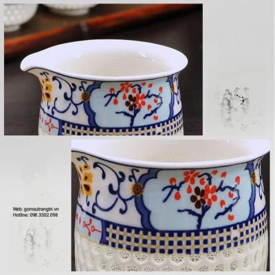 BỘ ẤM CHÉN THẤU QUANG HOA ĐÀO